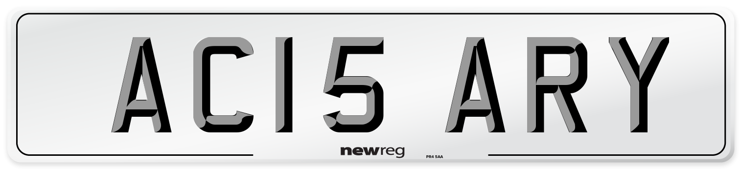 AC15 ARY Number Plate from New Reg